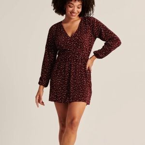 Polka dot faux wrap dress-xs